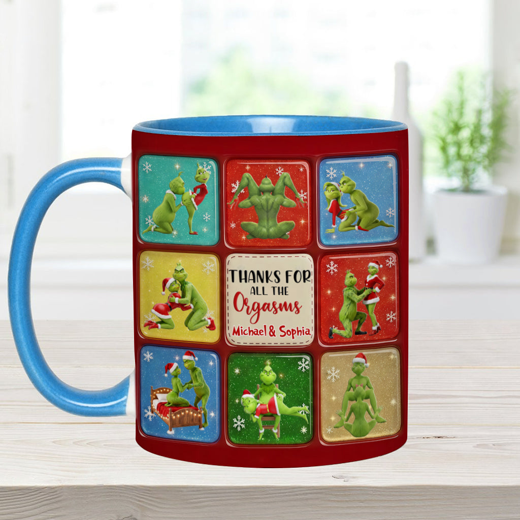 Personalized Grinch Christmas Accent Mug Custom Gift for Couple Accent Mug GradoCreations