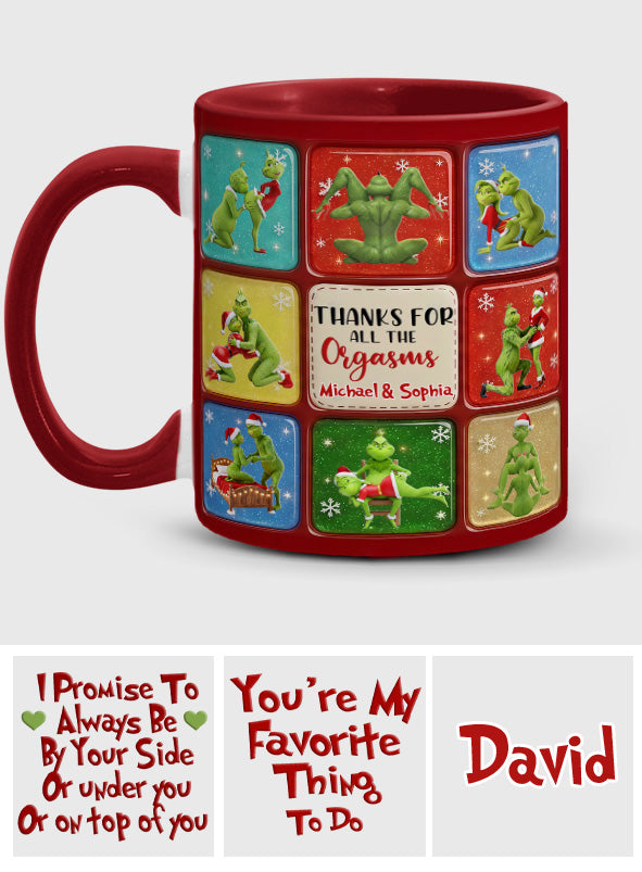Personalized Grinch Christmas Accent Mug Custom Gift for Couple Accent Mug GradoCreations