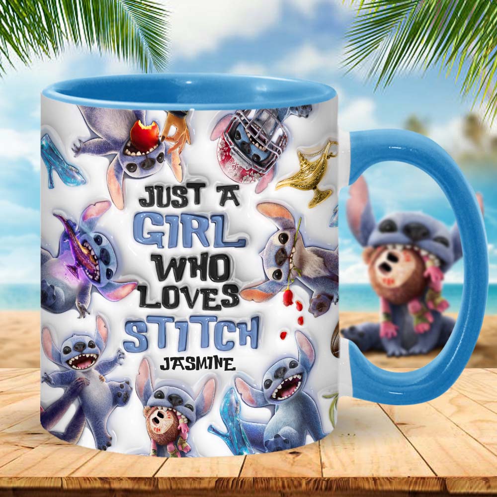 Personalized Accent Mug with Fun Stitch Design for Girls Accent Mug GradoCreations
