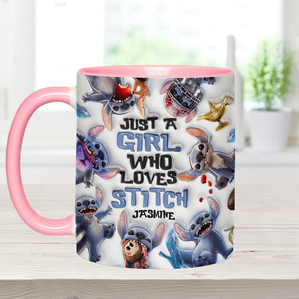 Personalized Accent Mug with Fun Stitch Design for Girls Accent Mug GradoCreations