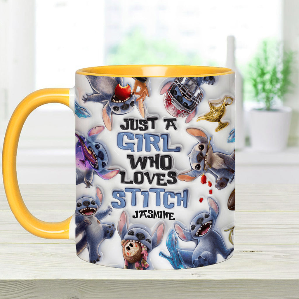Personalized Accent Mug with Fun Stitch Design for Girls Accent Mug GradoCreations