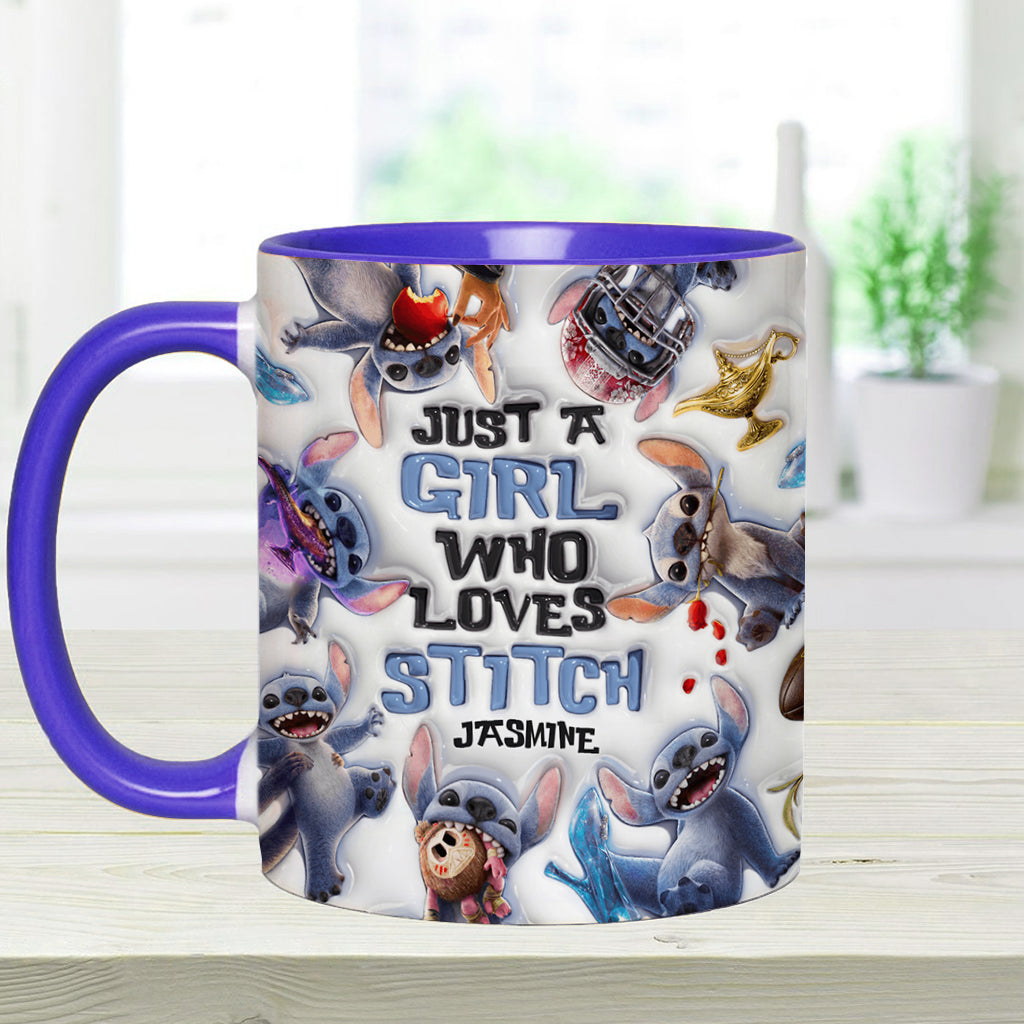 Personalized Accent Mug with Fun Stitch Design for Girls Accent Mug GradoCreations
