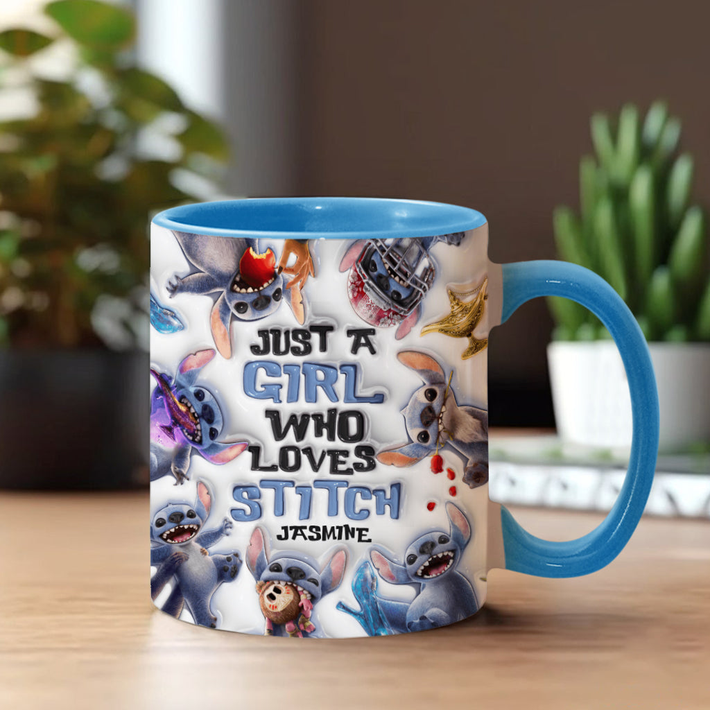 Personalized Accent Mug with Fun Stitch Design for Girls Accent Mug GradoCreations
