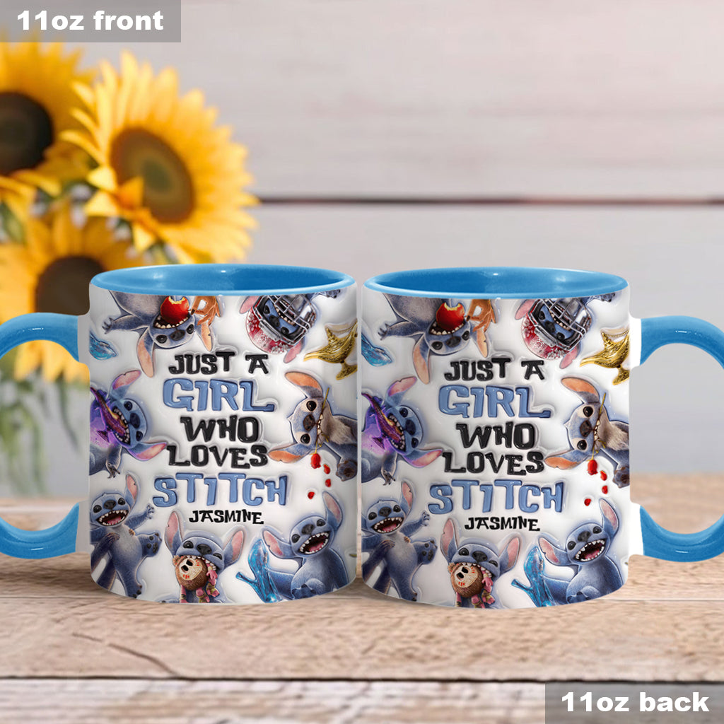 Personalized Accent Mug with Fun Stitch Design for Girls Accent Mug GradoCreations