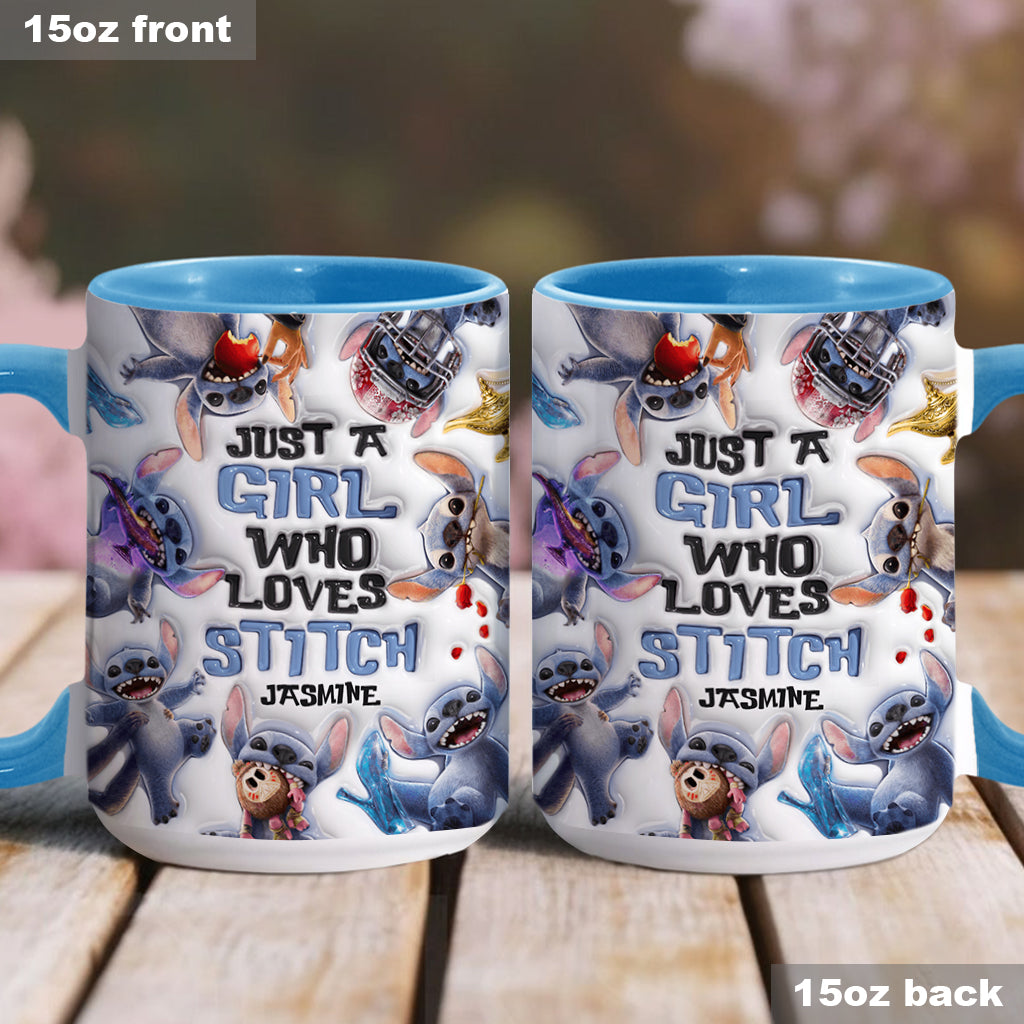Personalized Accent Mug with Fun Stitch Design for Girls Accent Mug GradoCreations