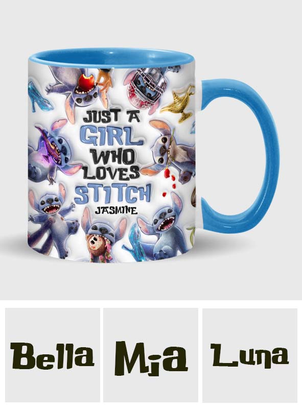 Personalized Accent Mug with Fun Stitch Design for Girls Accent Mug GradoCreations