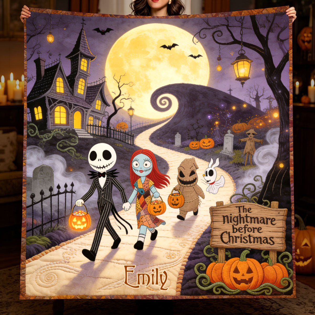 Personalized Spooky Characters Blanket Gift for Movie Fans Blanket GradoCreations