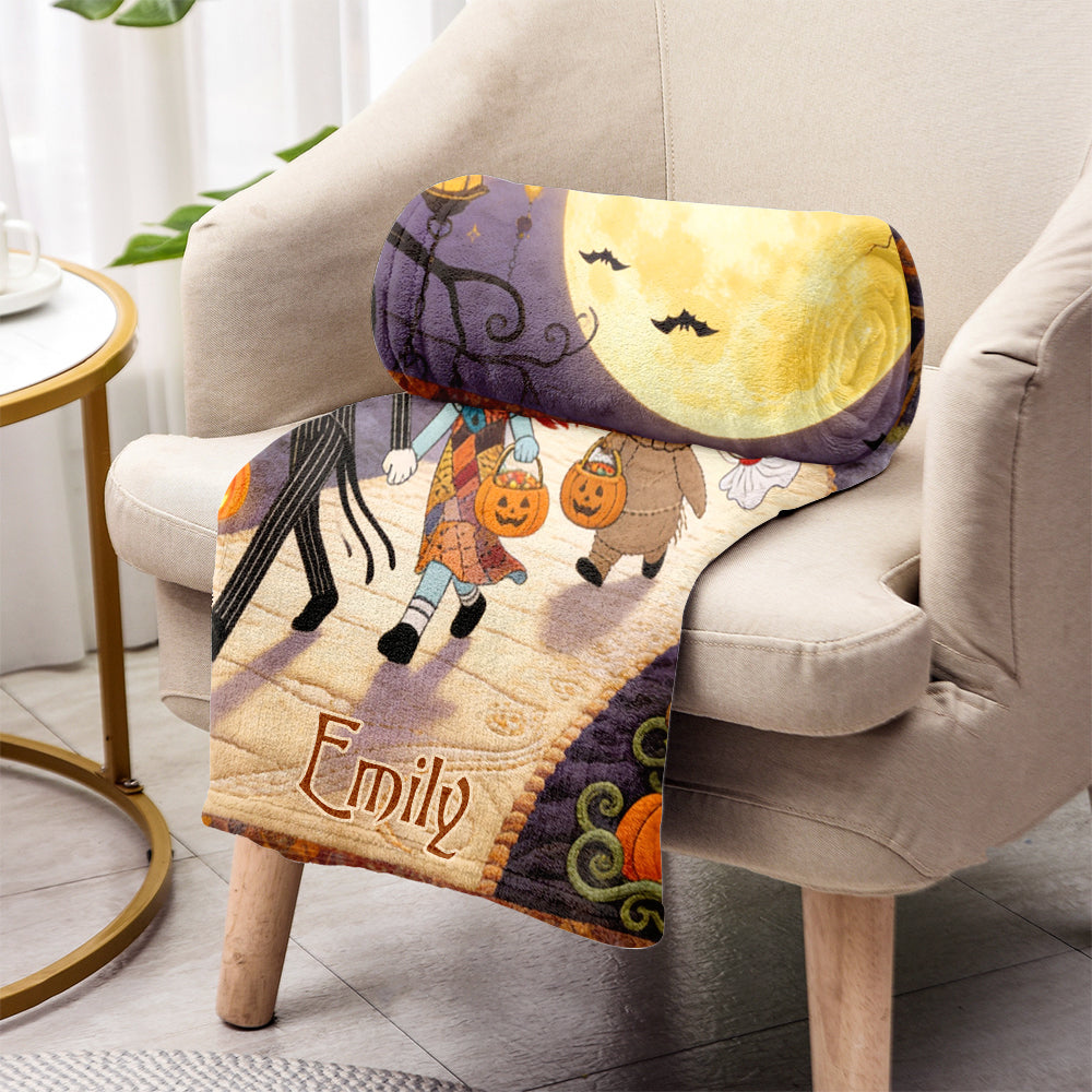 Personalized Nightmare Before Christmas Blanket Custom Name Gift Blanket GradoCreations