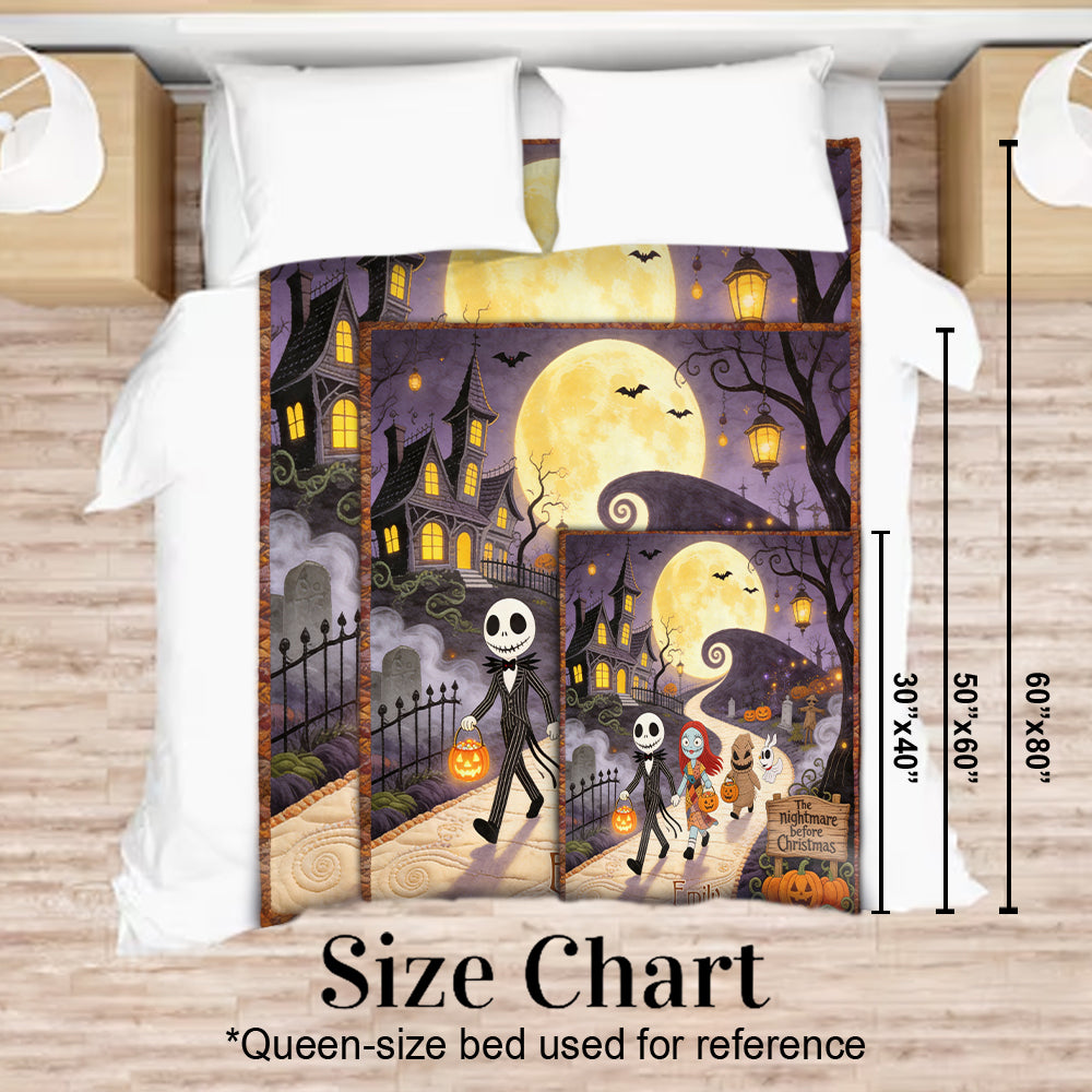 Personalized Nightmare Before Christmas Blanket Custom Name Gift Blanket GradoCreations