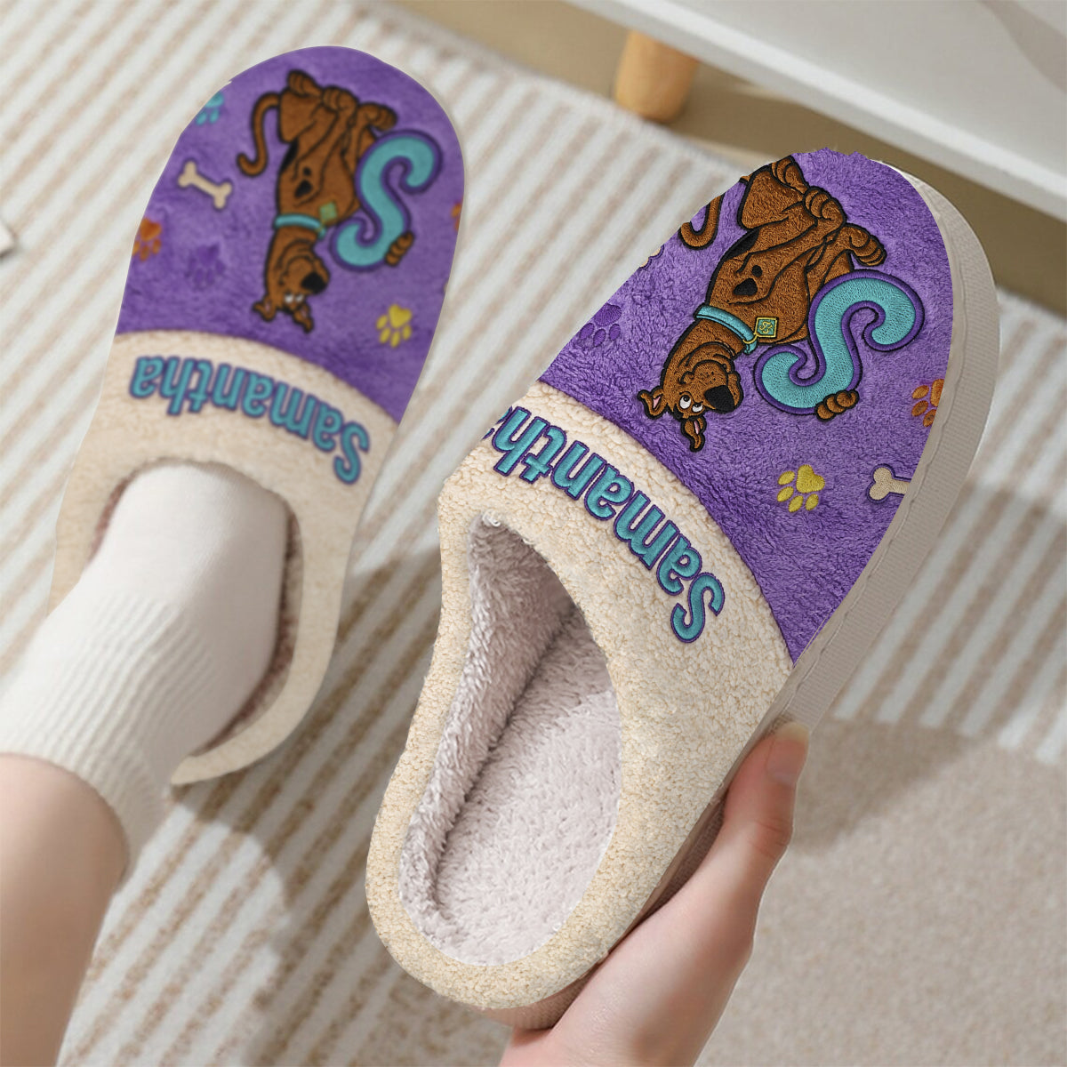 Personalized Spooky Mystery Slippers Custom Name Gift for Family Slippers GradoCreations