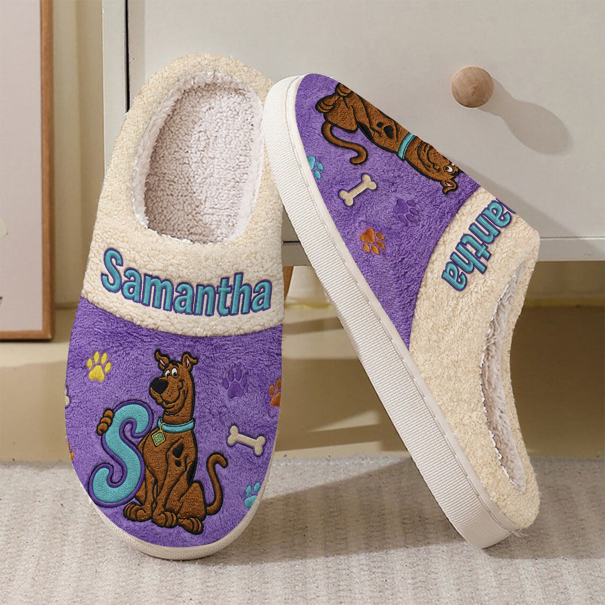 Personalized Spooky Mystery Slippers Custom Name Gift for Family Slippers GradoCreations