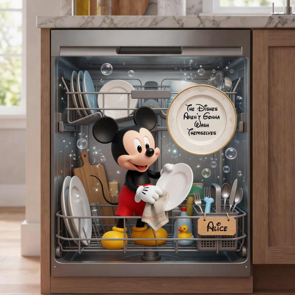Funny Personalized Mouse Dishwasher Cover Custom Name Gift Dishwasher Cover GradoCreations