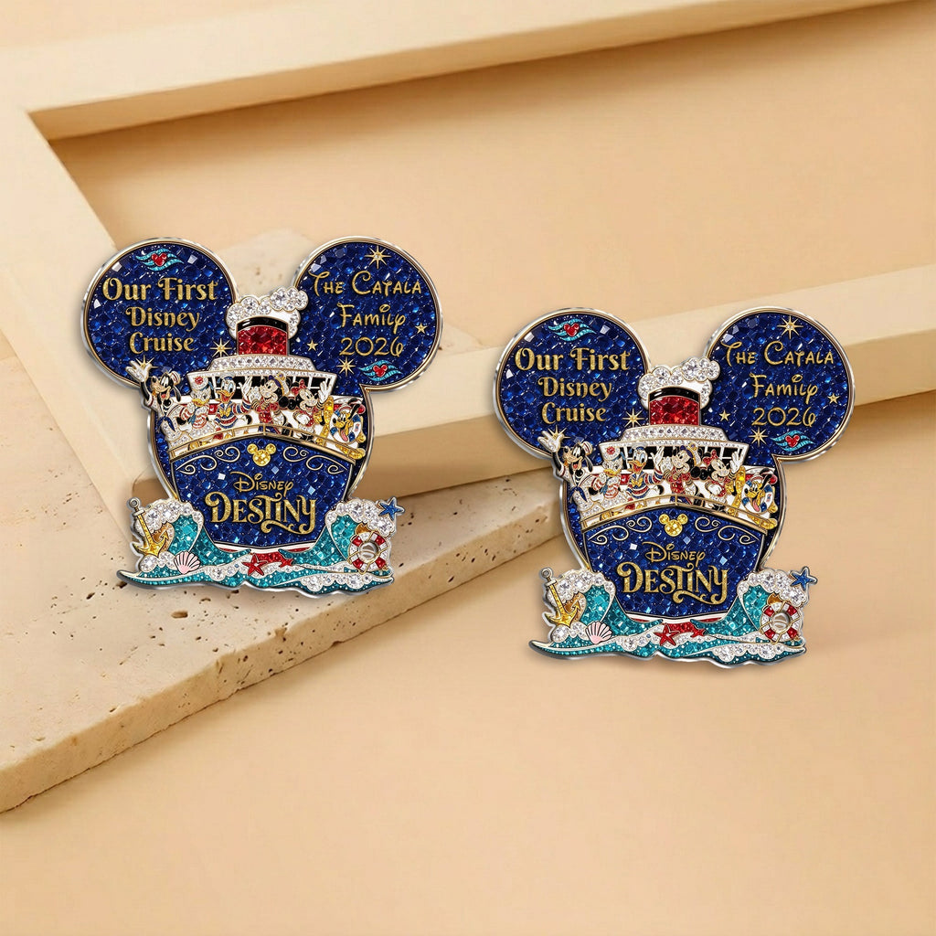 Personalized 3D Embossed Enamel Cruise Ship Pin Gift 3D Embossed Enamel Pin GradoCreations