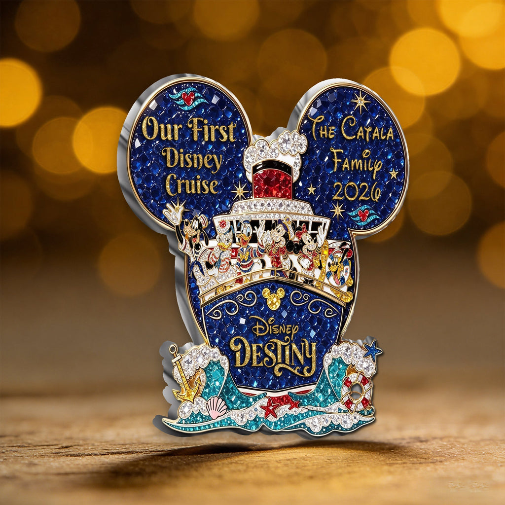 Personalized 3D Embossed Enamel Cruise Ship Pin Gift 3D Embossed Enamel Pin GradoCreations