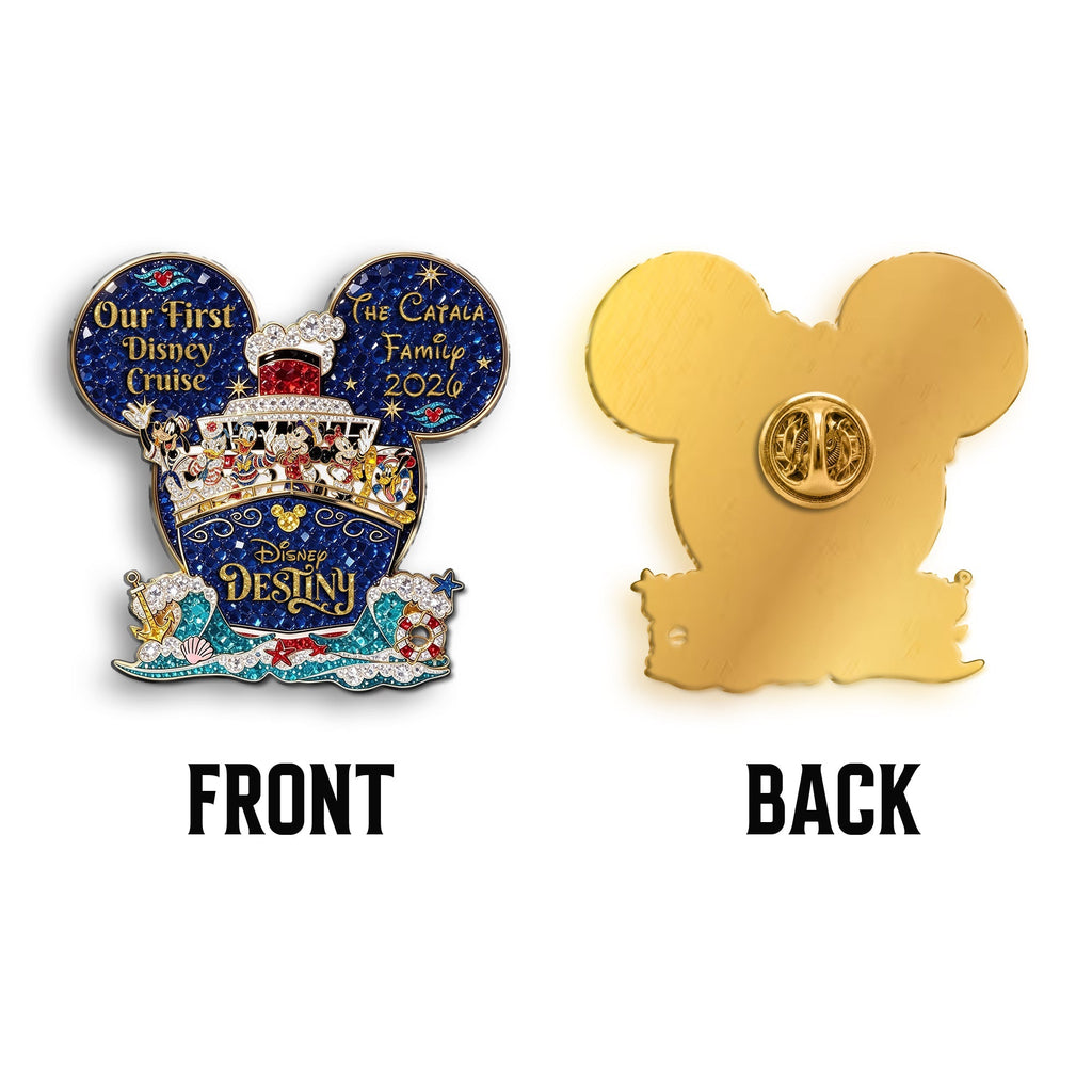 Personalized 3D Embossed Enamel Cruise Ship Pin Gift 3D Embossed Enamel Pin GradoCreations