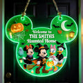 Personalized Luminous Wooden Sign Welcome to Haunted Home Gift for Family Luminous Wooden Sign GradoCreations