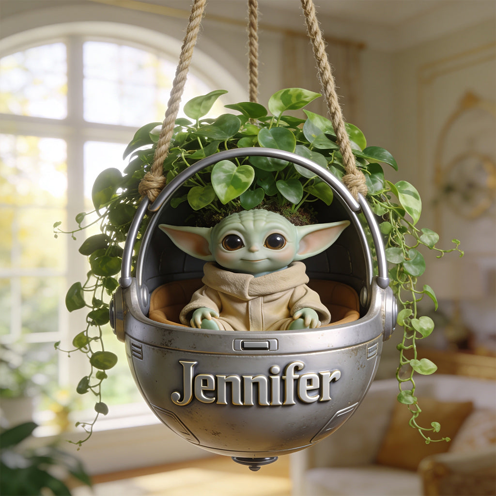 Personalized The Force Hanging Pot with Custom Name for Home Decor Hanging Pot GradoCreations