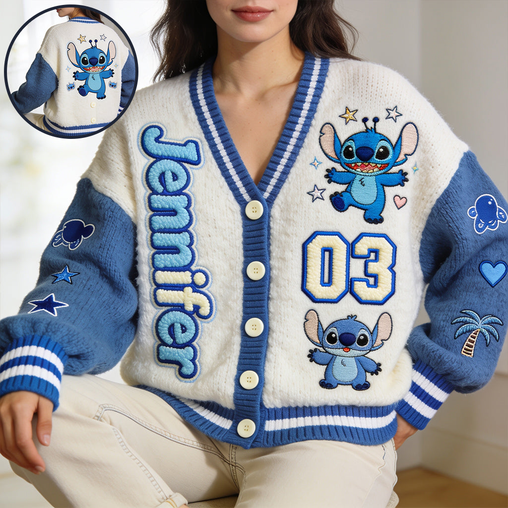 Personalized Ohana Cardigan Sweater Custom Name Gift for Family Cardigan Sweater GradoCreations