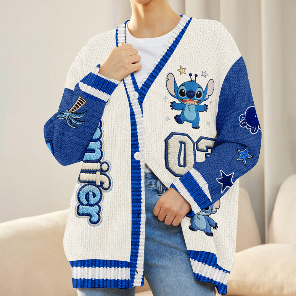 Personalized Stitch Ohana Means Family Cardigan Gift for Her Cardigan GradoCreations