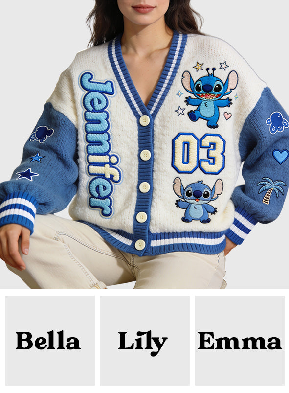 Personalized Stitch Ohana Means Family Cardigan Gift for Her Cardigan GradoCreations