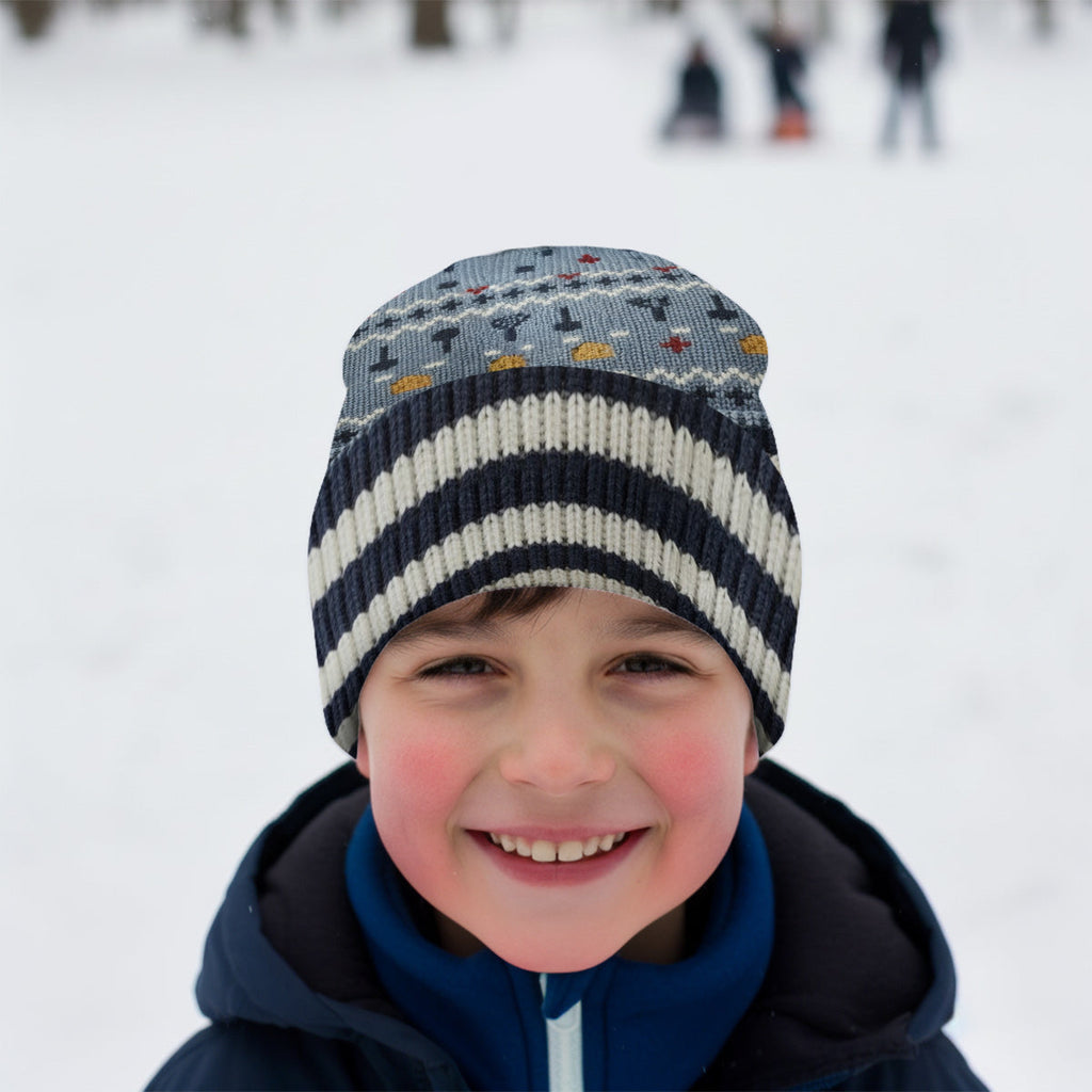 Personalized Mouse Beanie Hat with Patches for Mom & Kids - Winter Gift Beanie Hat With Patches GradoCreations