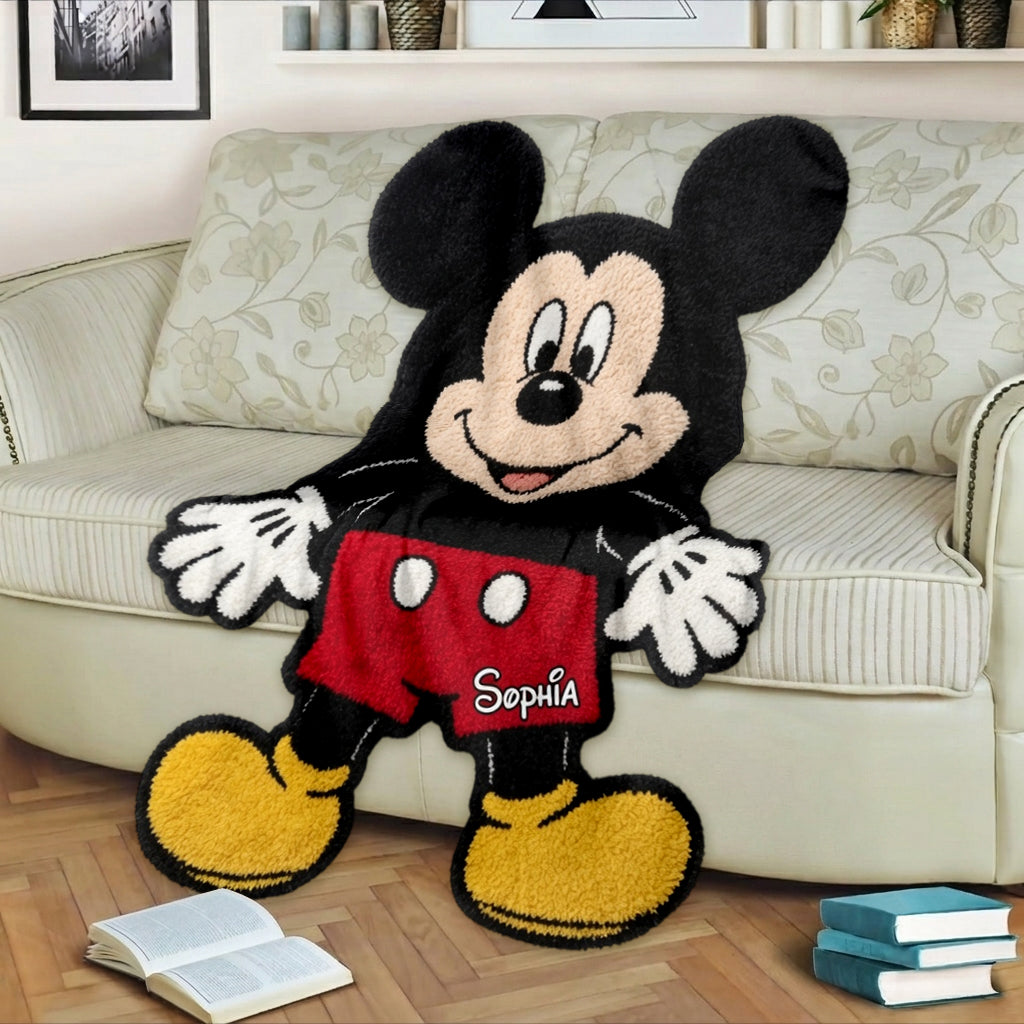 Personalized Mouse Shaped Fleece Blanket Custom Name Gift for Kids Shaped Fleece Blanket GradoCreations