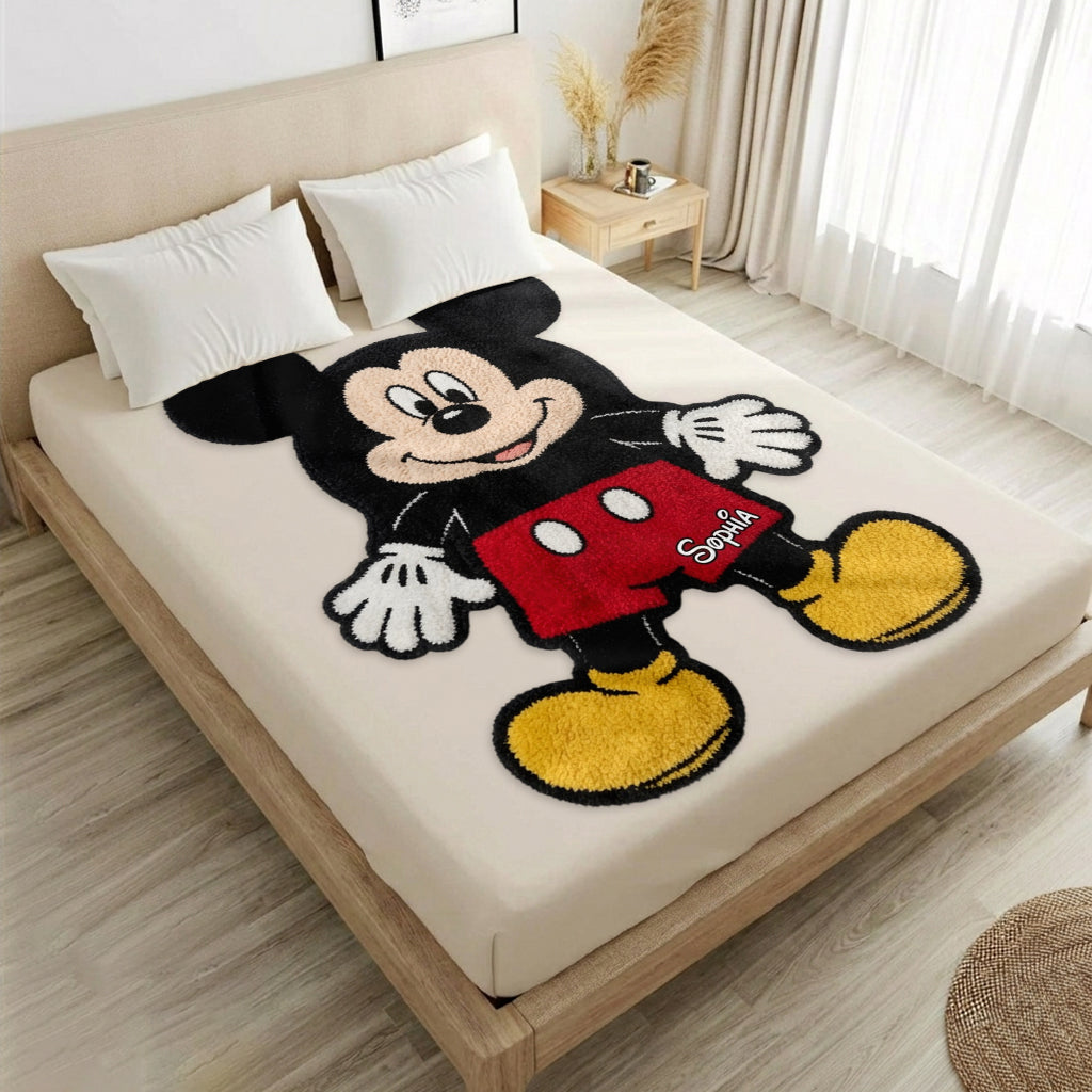 Personalized Mouse Shaped Fleece Blanket Custom Name Gift for Kids Shaped Fleece Blanket GradoCreations
