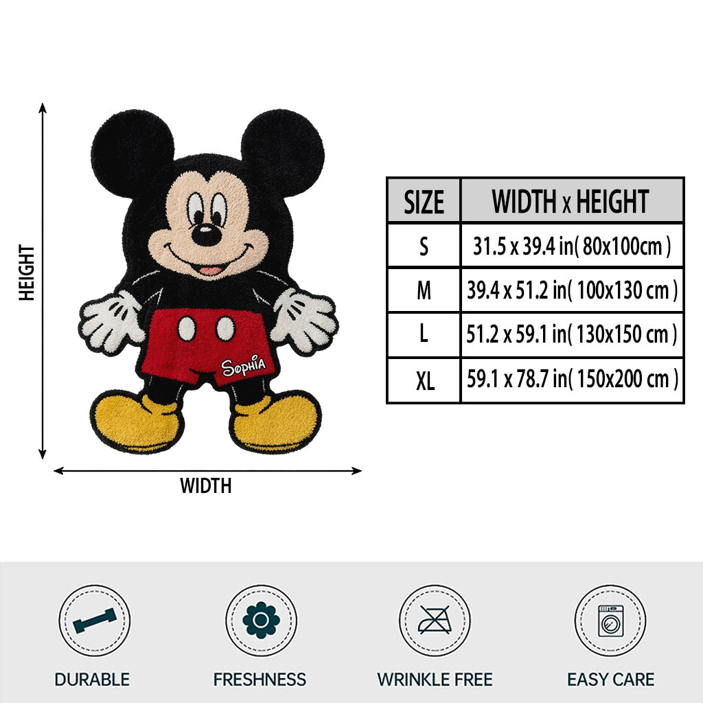 Personalized Mouse Shaped Fleece Blanket Custom Name Gift for Kids Shaped Fleece Blanket GradoCreations