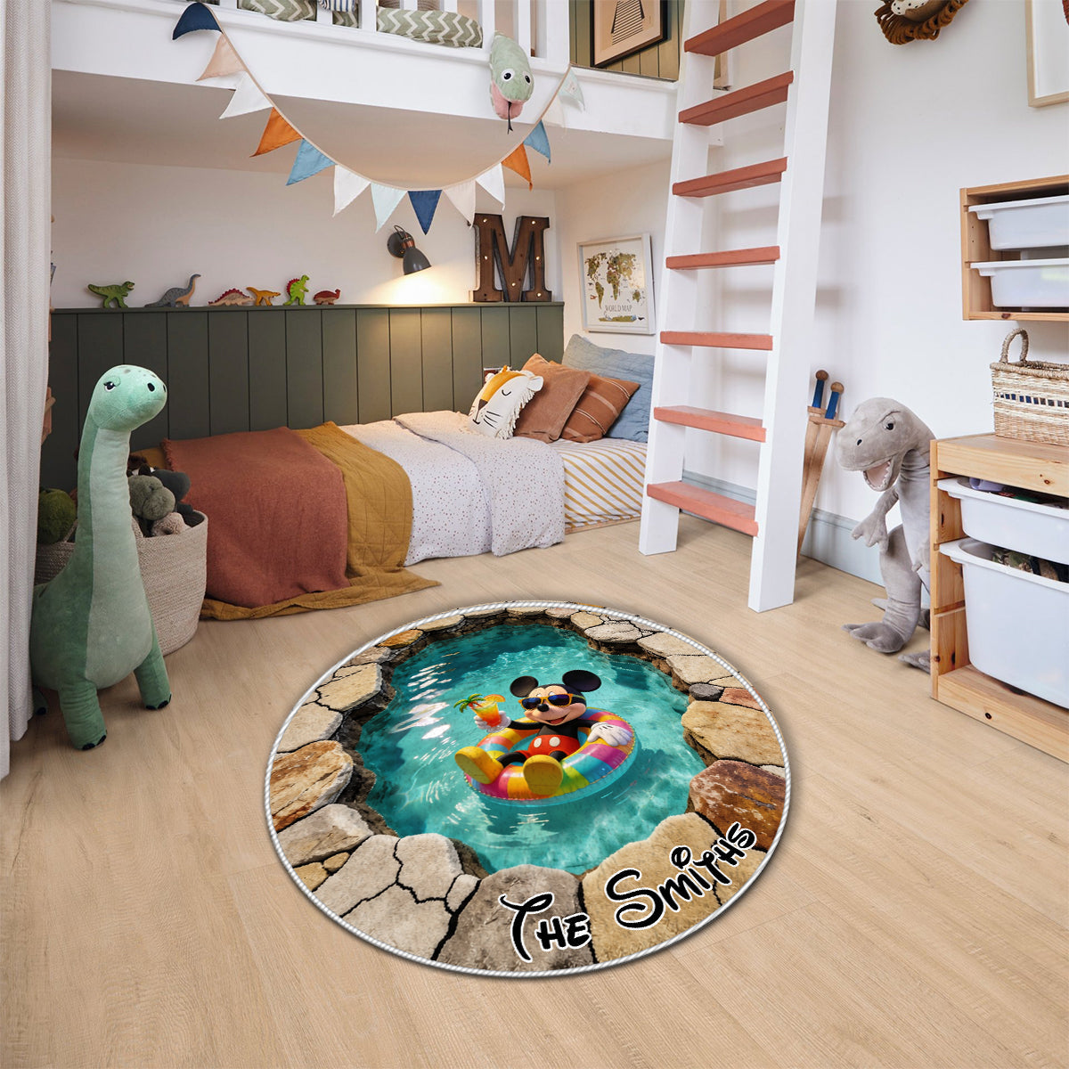 Personalized Non-Slip Tufted Rug Summer Vibes Custom Name Gift Non-Slip Tufted Rug GradoCreations