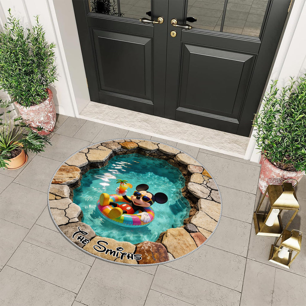 Personalized Non-Slip Tufted Rug Summer Vibes Custom Name Gift Non-Slip Tufted Rug GradoCreations