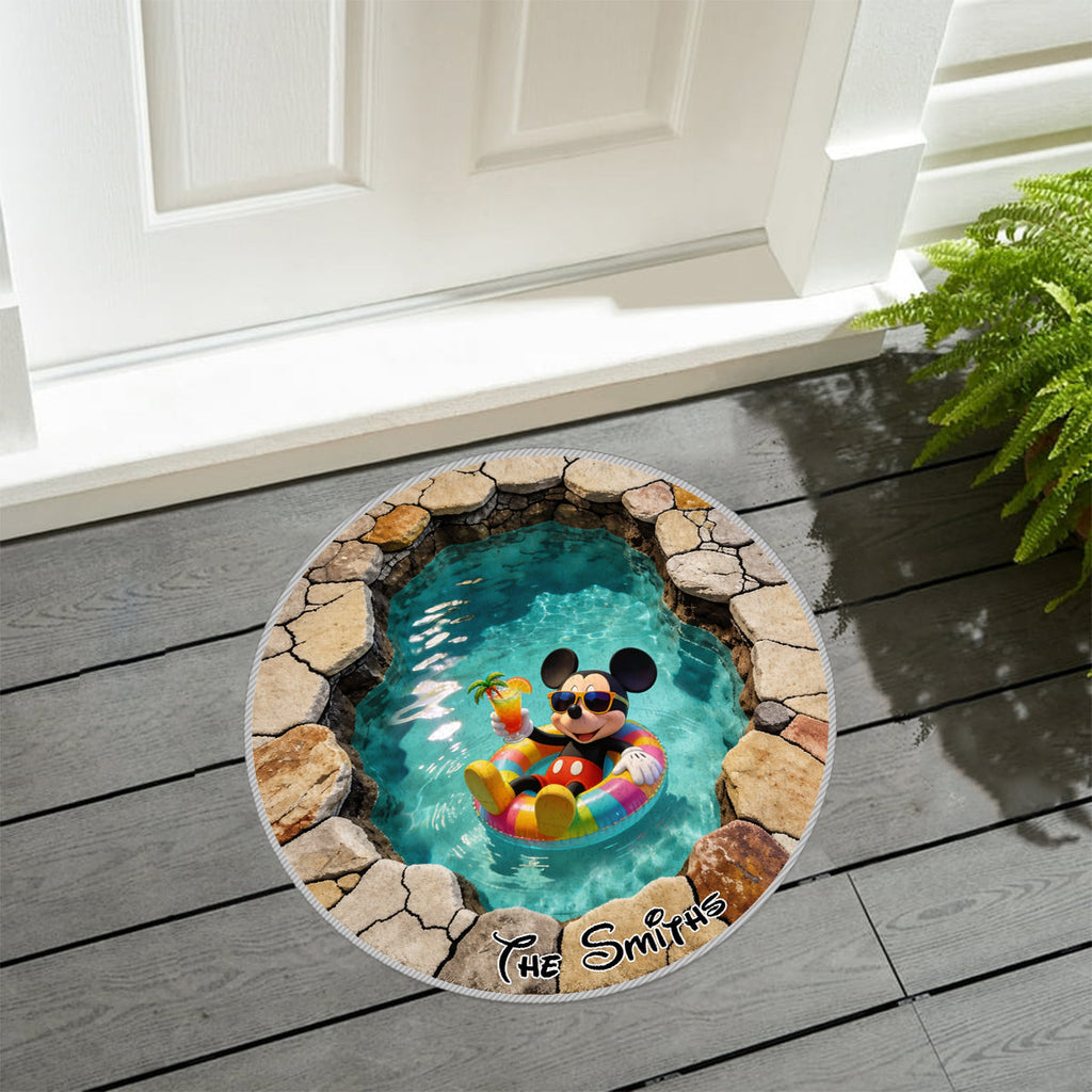 Personalized Non-Slip Tufted Rug Summer Vibes Custom Name Gift Non-Slip Tufted Rug GradoCreations