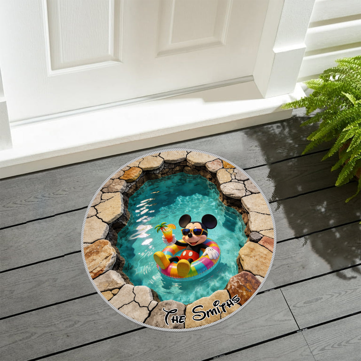 Personalized Non-Slip Tufted Rug Summer Vibes Custom Name Gift Non-Slip Tufted Rug GradoCreations