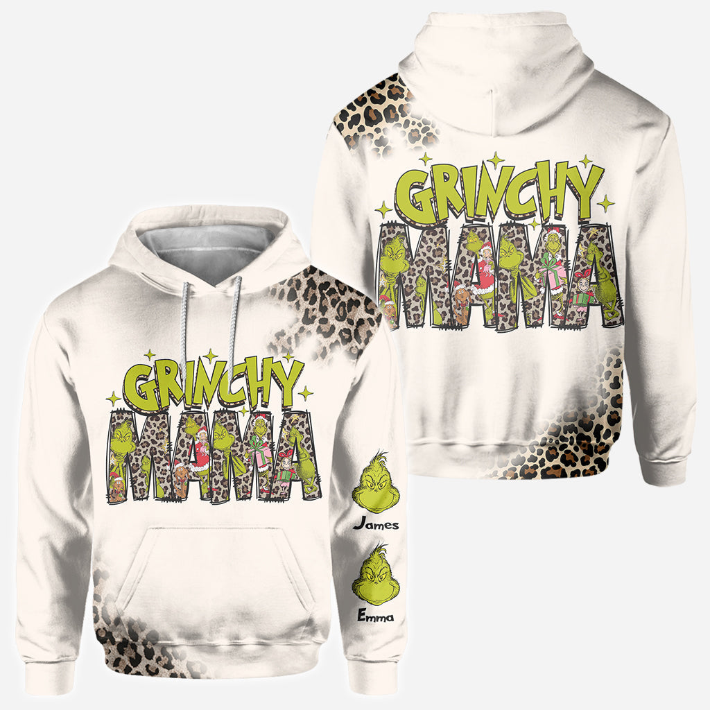 Personalized Grinchy Mama Christmas All Over Shirt for Women All Over Shirt GradoCreations