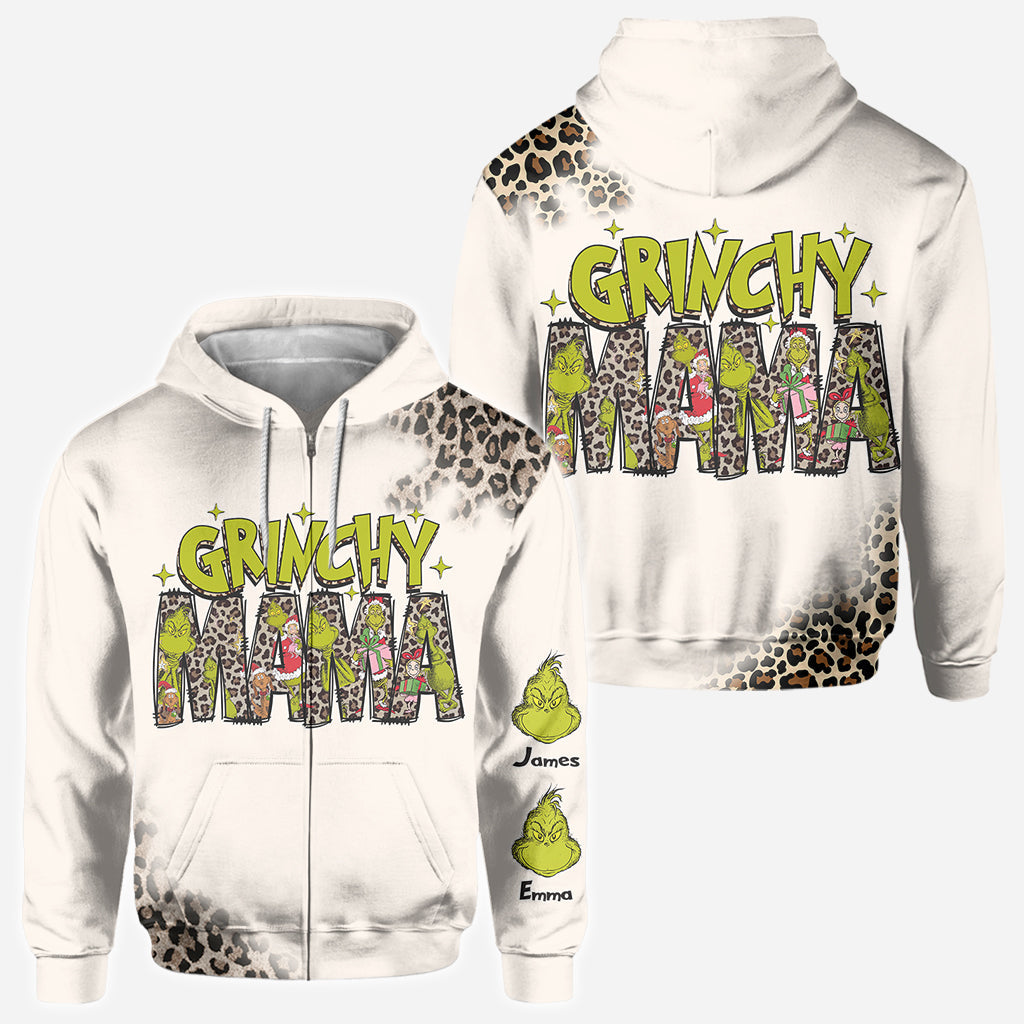 Personalized Grinchy Mama Christmas All Over Shirt for Women All Over Shirt GradoCreations