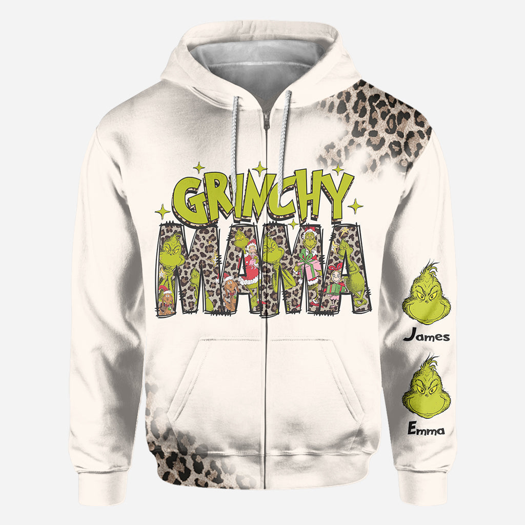 Personalized Grinchy Mama Christmas All Over Shirt for Women All Over Shirt GradoCreations