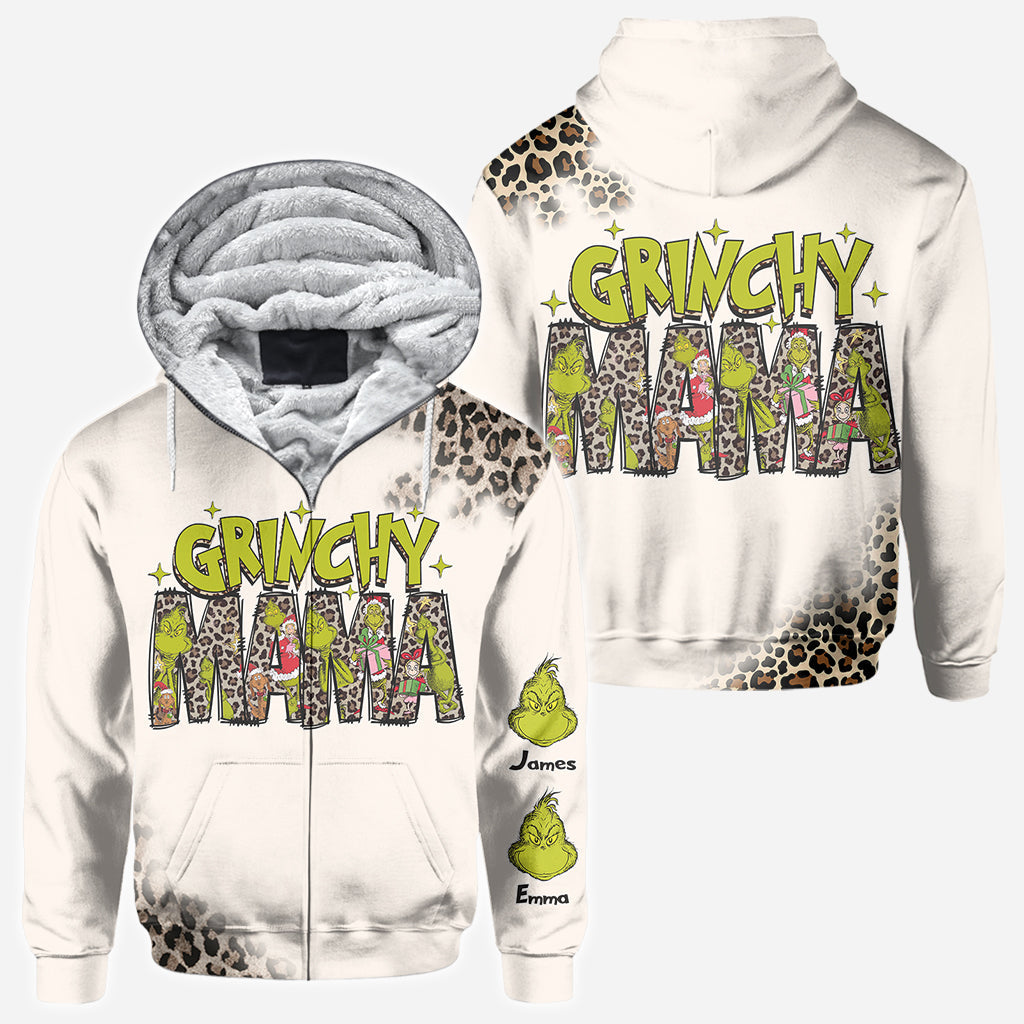 Personalized Grinchy Mama Christmas All Over Shirt for Women All Over Shirt GradoCreations
