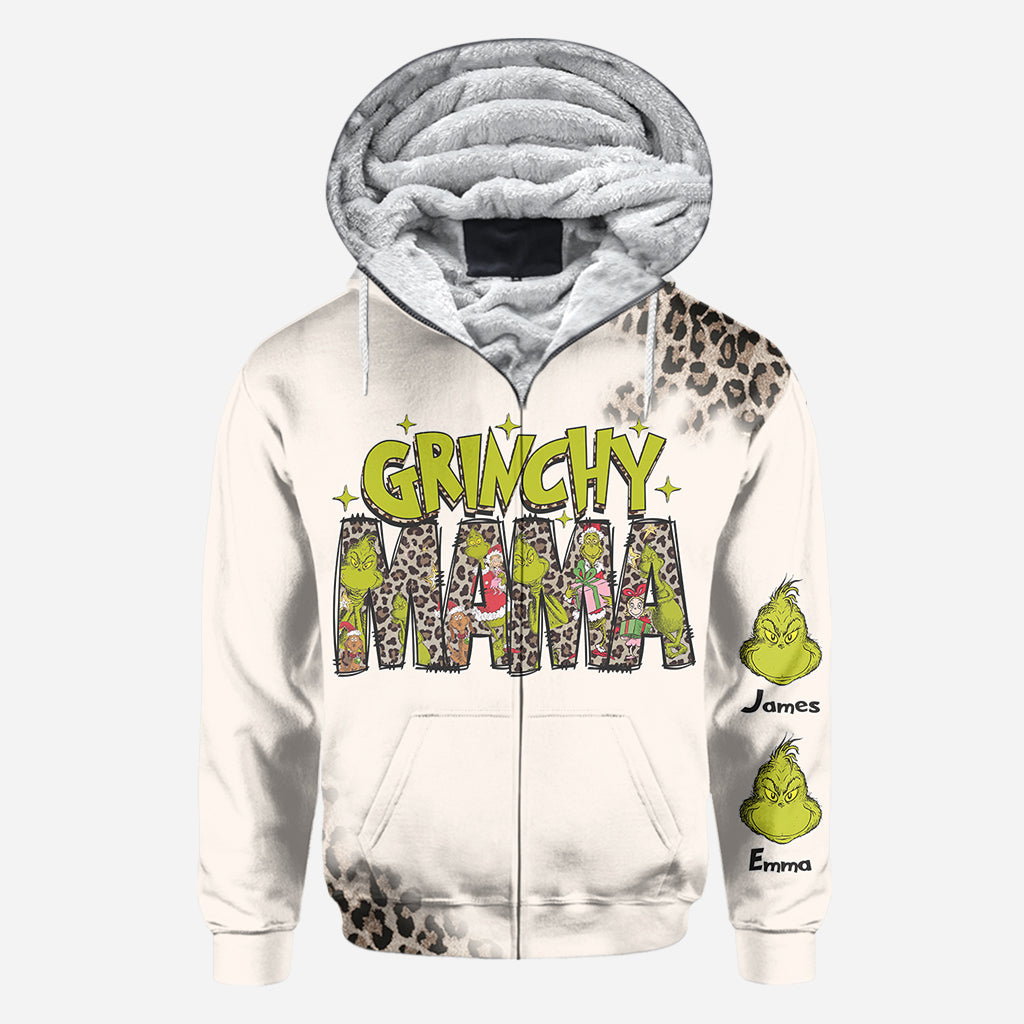 Personalized Grinchy Mama Christmas All Over Shirt for Women All Over Shirt GradoCreations