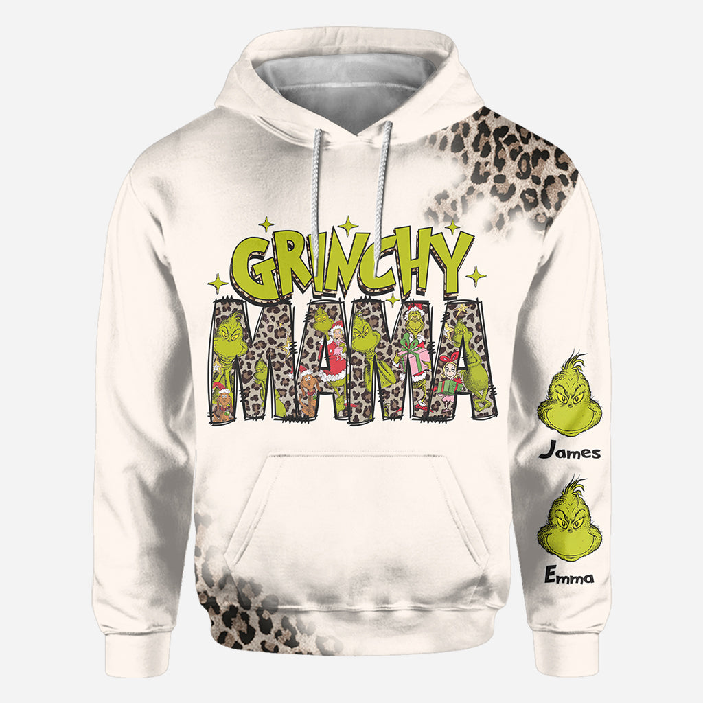 Personalized Grinchy Mama Christmas All Over Shirt for Women All Over Shirt GradoCreations