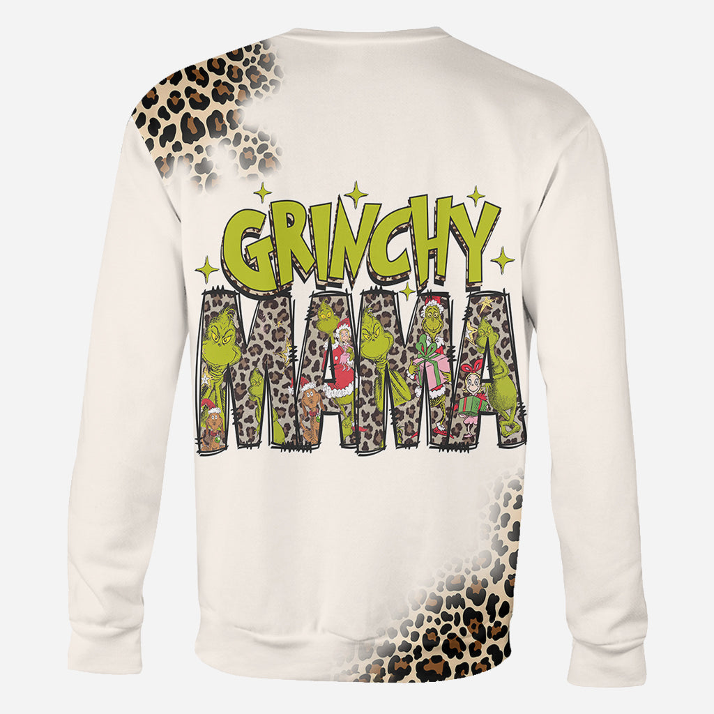 Personalized Grinchy Mama Christmas All Over Shirt for Women All Over Shirt GradoCreations