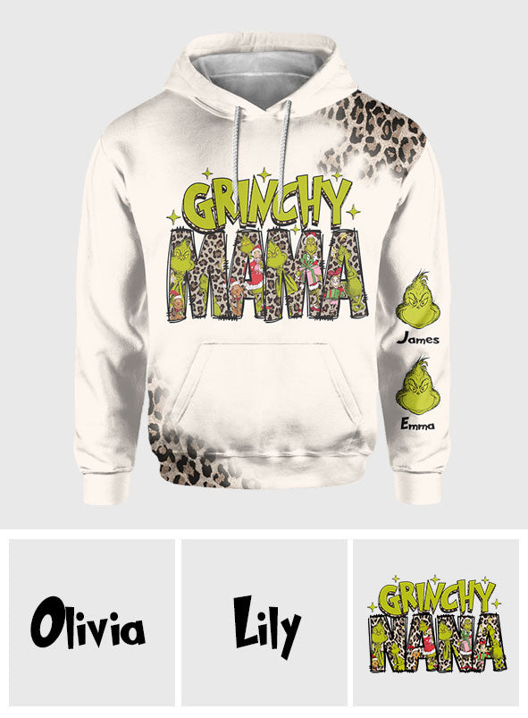 Personalized Grinchy Mama Christmas All Over Shirt for Women All Over Shirt GradoCreations