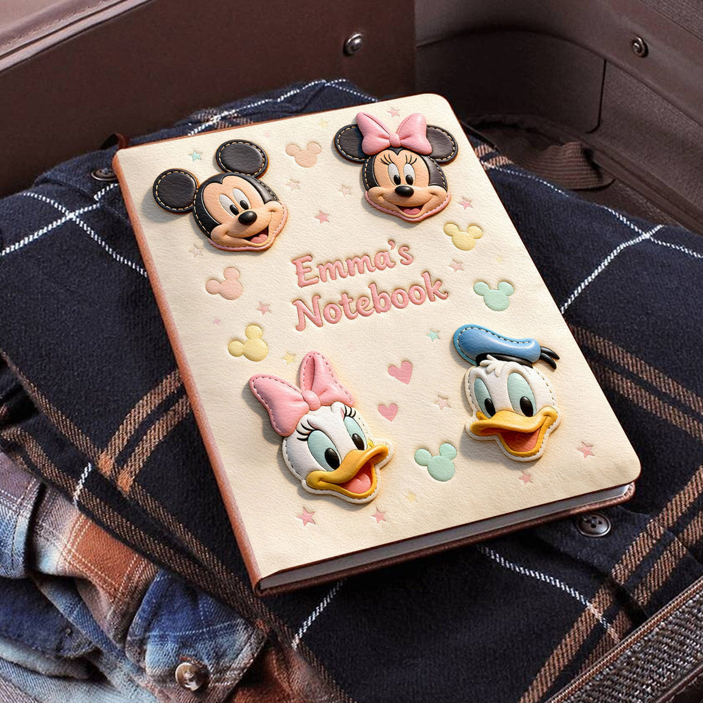 Personalized Mouse Leather Journal Custom Name Gift for Kids Leather Journal GradoCreations