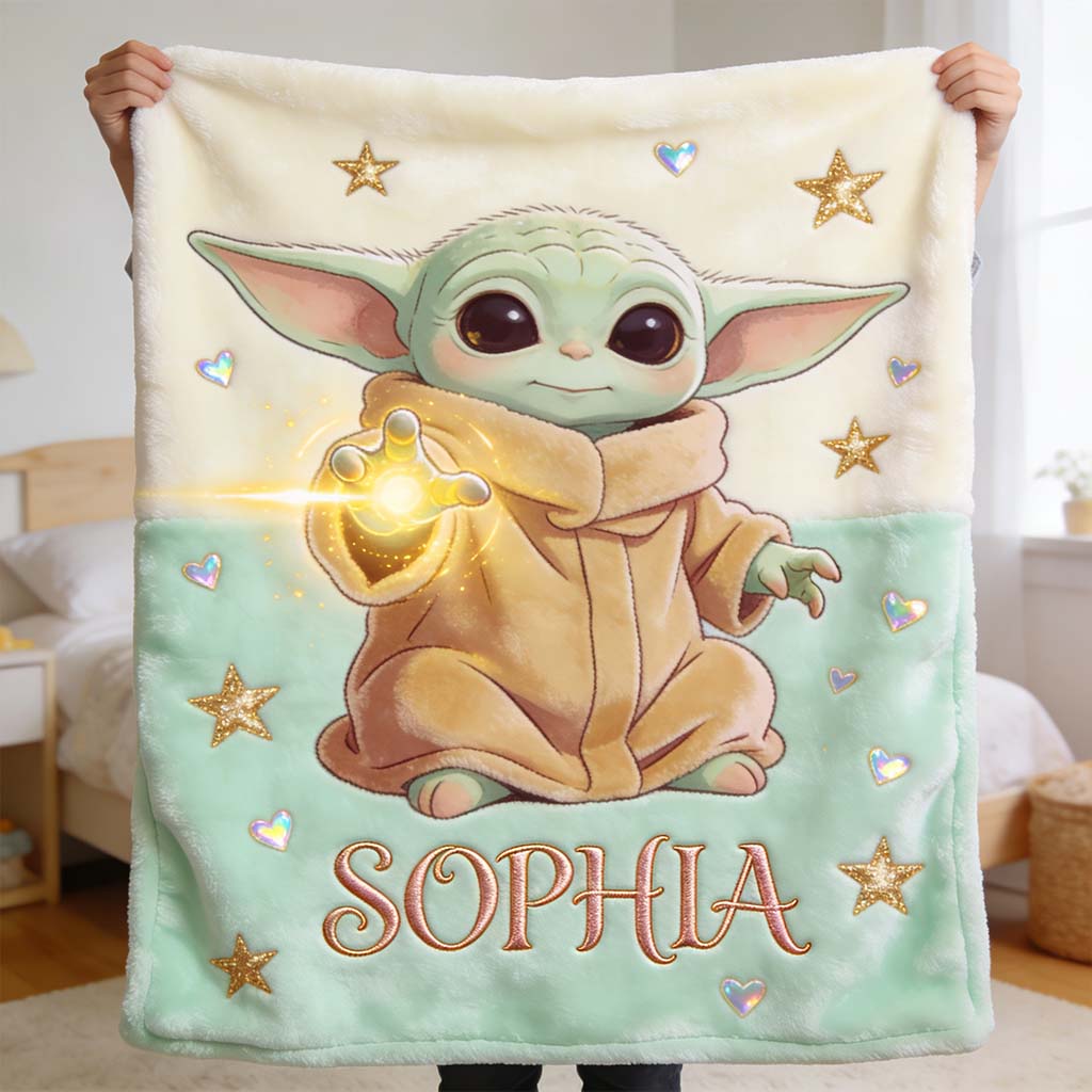 Personalized Baby Blanket Cute Custom Name 3D Force Gift Blanket GradoCreations