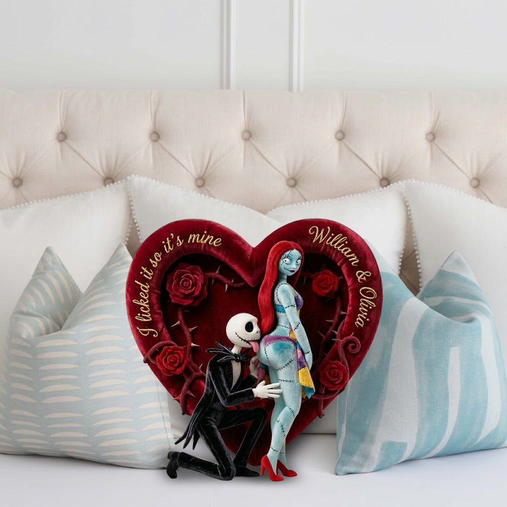 Personalized Faux Fur Shaped Pillow Heart Gift for Couples Faux Fur Shaped Pillow GradoCreations