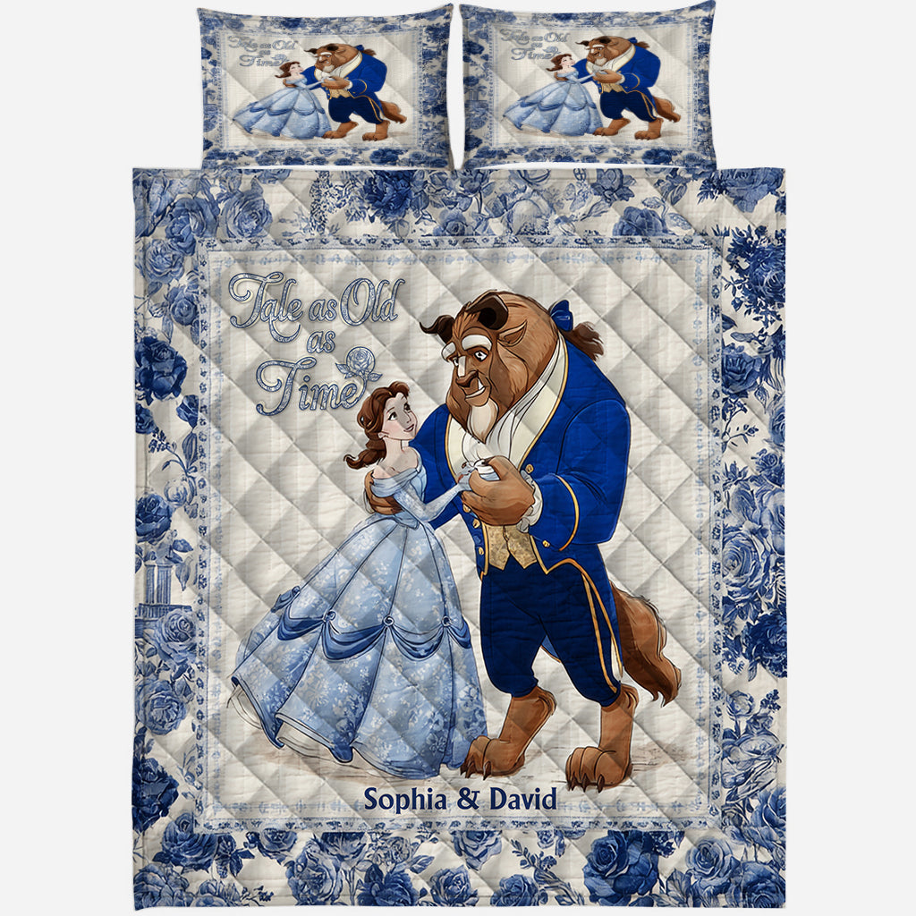 Personalized Tale as Old as Time Couple Quilt Set Gift Quilt Set GradoCreations
