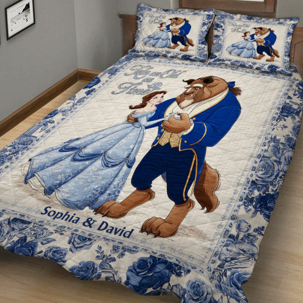 Personalized Tale as Old as Time Couple Quilt Set Gift Quilt Set GradoCreations