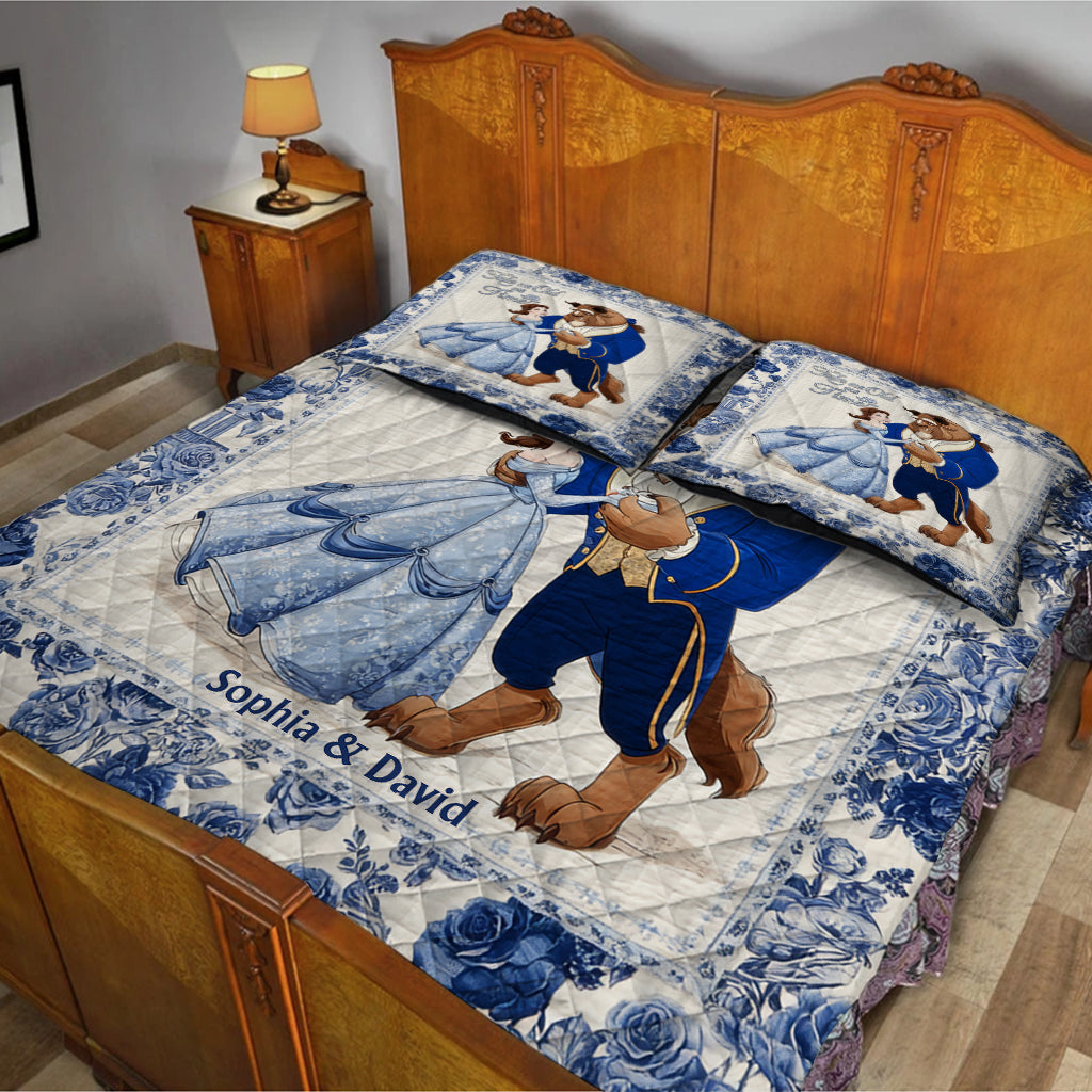 Personalized Tale as Old as Time Couple Quilt Set Gift Quilt Set GradoCreations