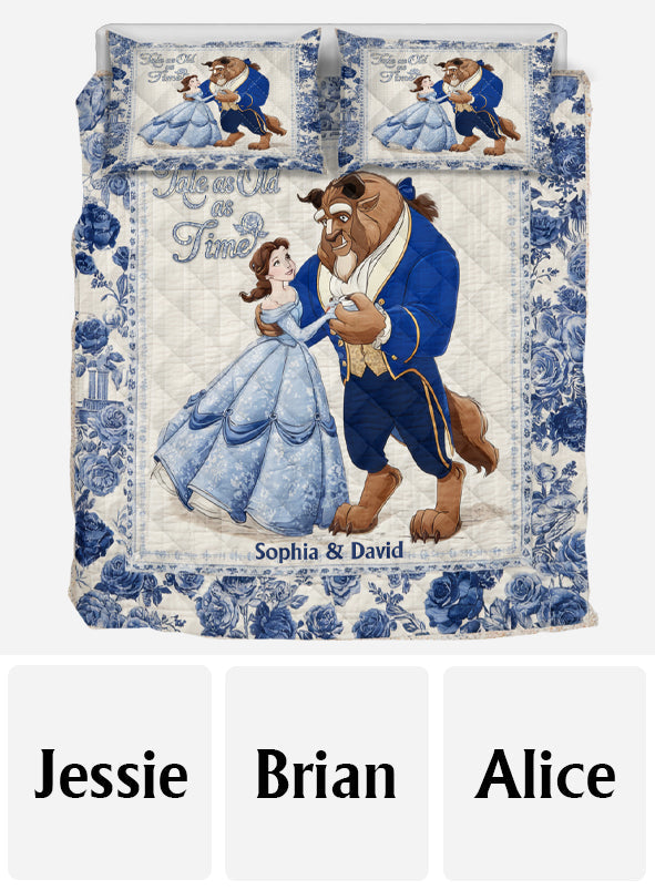 Personalized Tale as Old as Time Couple Quilt Set Gift Quilt Set GradoCreations