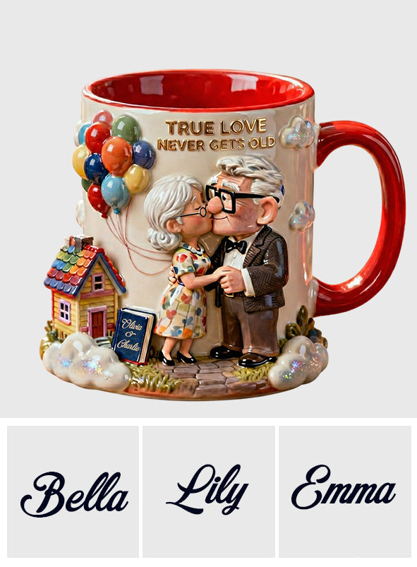 Personalized Couple Accent Mug True Love Design Gift for Anniversary Accent Mug GradoCreations