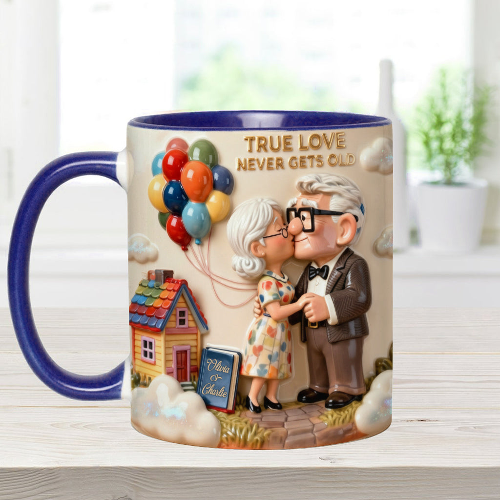 Personalized Couple Accent Mug True Love Design Gift for Anniversary Accent Mug GradoCreations