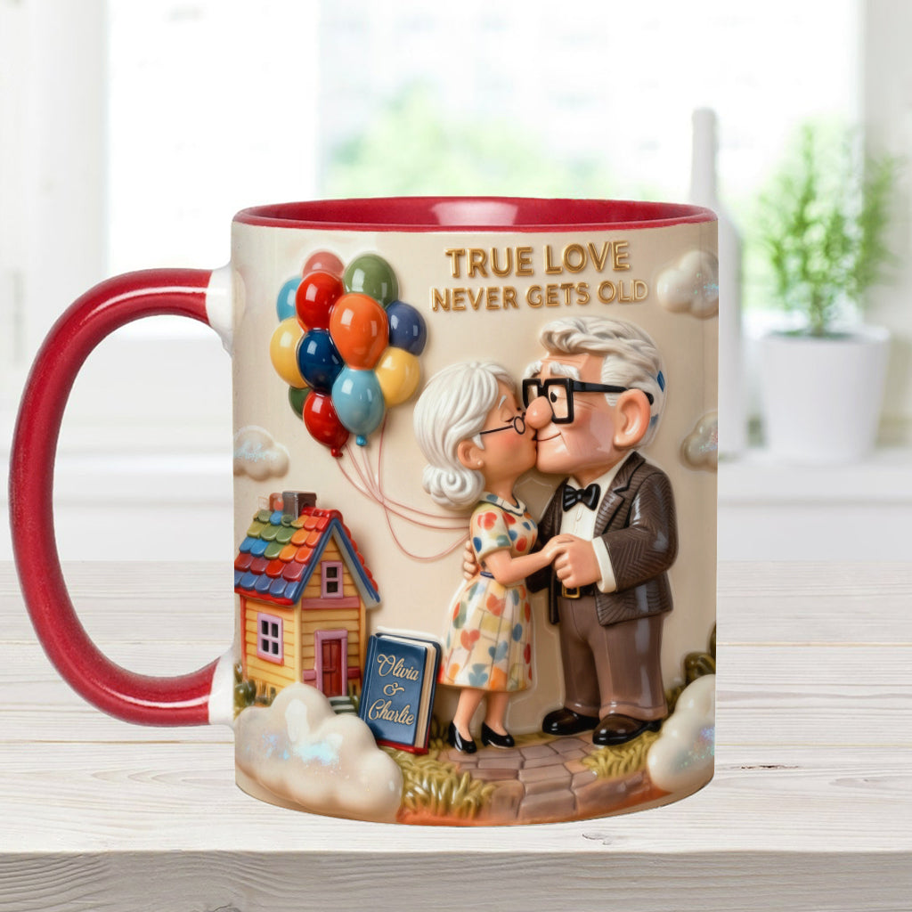 Personalized Couple Accent Mug True Love Design Gift for Anniversary Accent Mug GradoCreations